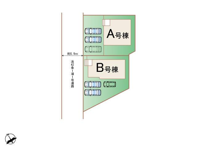 福岡市南区柏原６丁目の新築一戸建の区画図| 