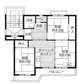 【間取り】 | ビレッジハウス境港第三1号棟