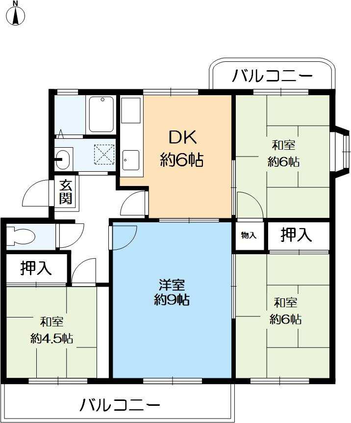 名谷14団地53号棟の間取り