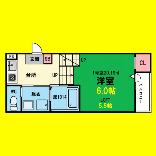ハーモニーテラス長筬町Ⅱ　名古屋市賃貸　仲介手数料無料の間取り
