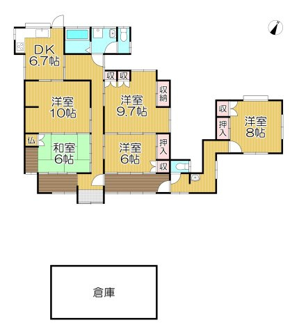 玉名郡長洲町大字宮野の一戸建ての間取り