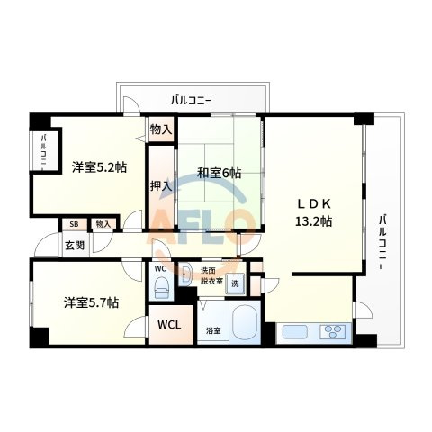 アンシャンテ平野　平野小学校区の間取り|アンシャンテ平野　間取り