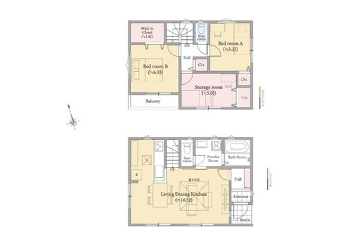 【Livele Garden.S】東久留米市前沢４丁目の間取り|〇本物件【３号棟】の間取・平面図です〇　敷地面積:　84.27㎡　建物面積:　77.95㎡　