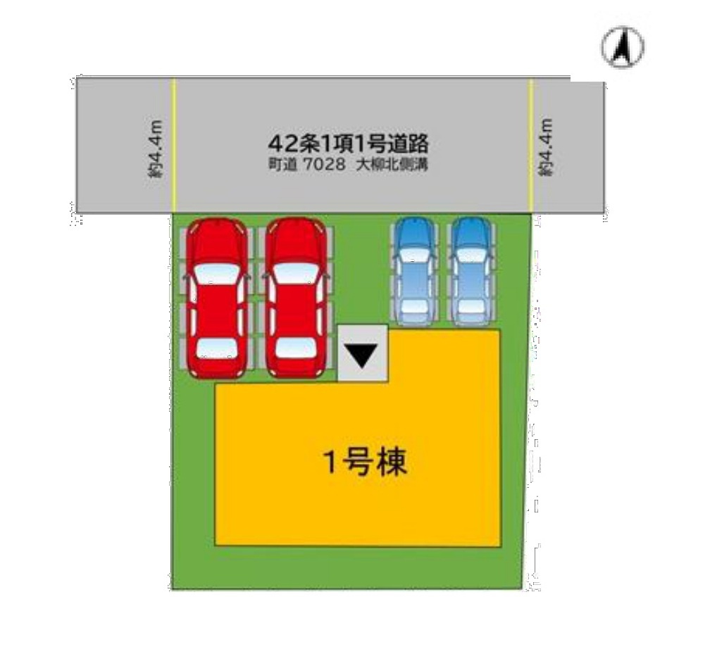 糟屋郡篠栗町尾仲1丁目第1-1棟（1号棟）の区画図|配置図