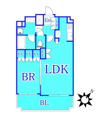 川崎市川崎区南町の賃貸マンションの間取り