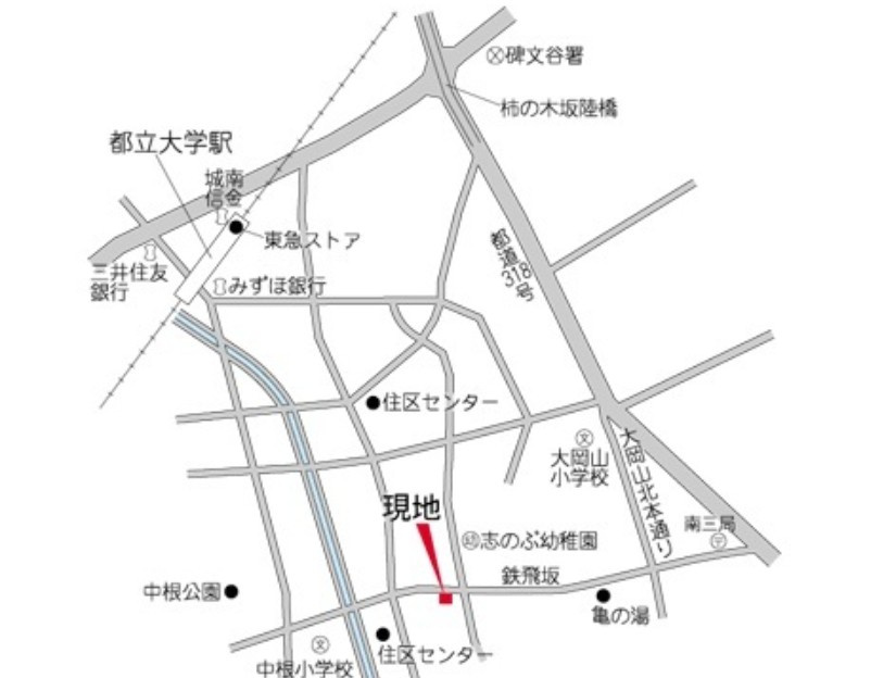 鉄飛坂マンションの地図