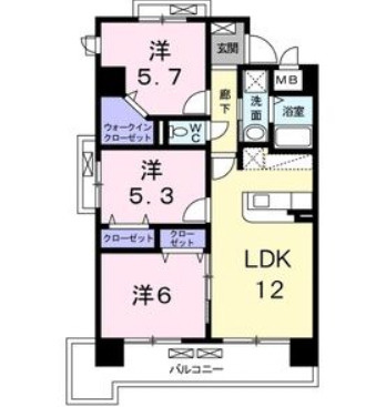 グランデスカイ空港南の間取り|使いやすい間取りです。