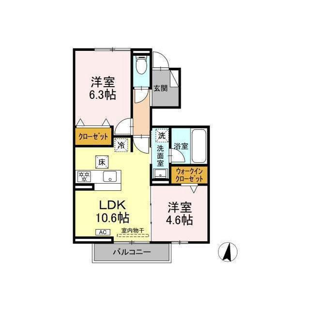羽島郡岐南町野中５丁目のアパートの間取り