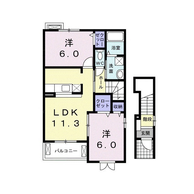 関市倉知のアパートの間取り