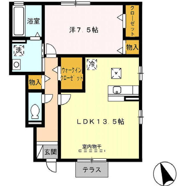 岐阜市長良２丁目のアパートの間取り
