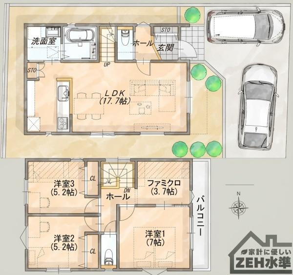 横浜市緑区鴨居６丁目の新築一戸建の間取り|使い勝手の良い3LDKの間取♪
お気軽にお問い合わせください。