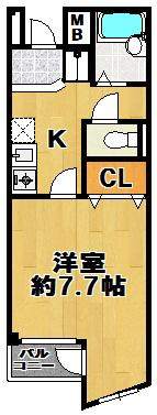 シャスール大正の間取り|★広々１Ｋ★