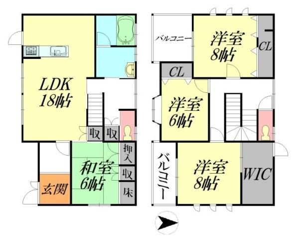 葛城市東室　一戸建の間取り