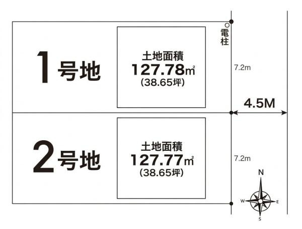 リナージュ新口町 ２号地　建築条件なし土地の土地図|■こちらは２号地です！■