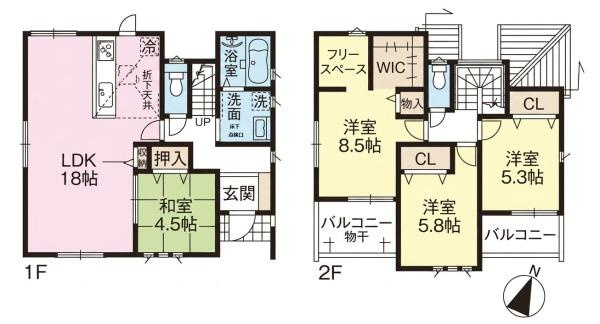 ファーストタウン勢野東 １号地 ／新築一戸建の間取り
