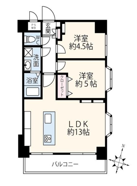 扶桑ハイツ南太田の間取り