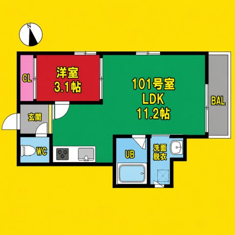 GRANDTIC神宮南　名古屋市賃貸　仲介手数料無料の間取り