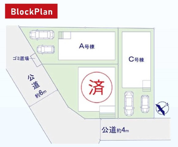 【横浜市港南区上大岡東2丁目30-5全3棟新築戸建て】★仲介手数料無料★（上大岡小学校・笹下中学校）の区画図
