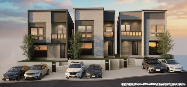 【横浜市港南区芹が谷1丁目17-5全3棟新築戸建て】★仲介手数料無料★（芹が谷小学校・芹が谷中学校）の外観パース