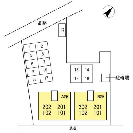 Ｌａ　Ｍｅｒ　B棟の区画図