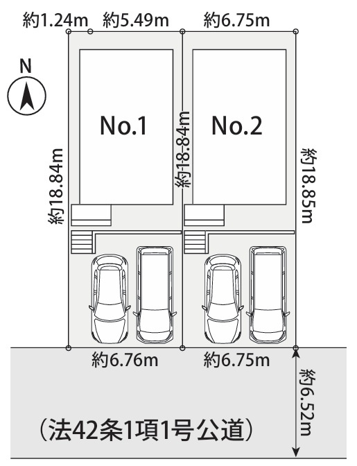 横浜市青葉区荏田西3丁目　1号棟の区画図