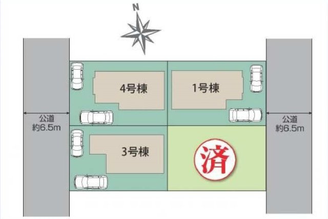 【横浜市泉区緑園7丁目21-14全4棟新築戸建て】★仲介手数料無料★（緑園義務教育学校）の区画図