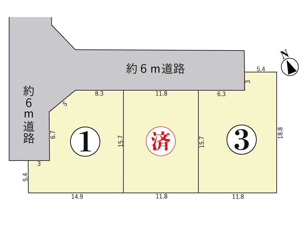 四日市市日永1丁目《全3区画》の土地図