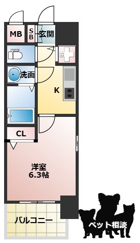 エスリードレジデンス大阪福島の間取り