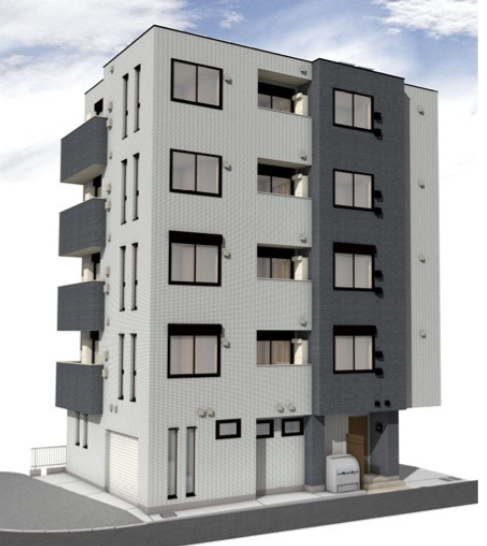 (仮称)Casa Madreの外観パース|2026年9月築　鉄骨造造地上5階建て総戸数8戸インターネット無料
オートロック宅配BOXゴミ捨て場
東京都大田区東糀谷3丁目　京急空港線大鳥居駅近最寄り徒歩5分、穴守稲荷駅徒歩6分