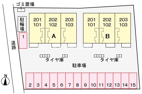 メゾン・サンシャイン孝Ｂの区画図