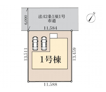 蓮田市緑町　新築一戸建て　リーブルガーデン　01の区画図|１号棟
