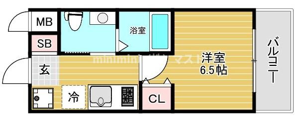 大阪市大正区三軒家東１丁目の賃貸マンションの間取り