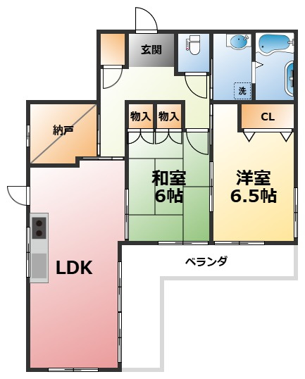 浜甲子園貸家の間取り