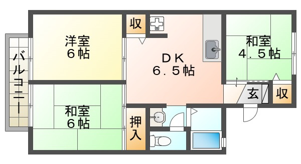 プレジール三木の間取り