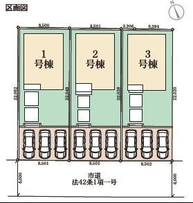 勿来町窪田町通1丁目新築一戸建ての区画図