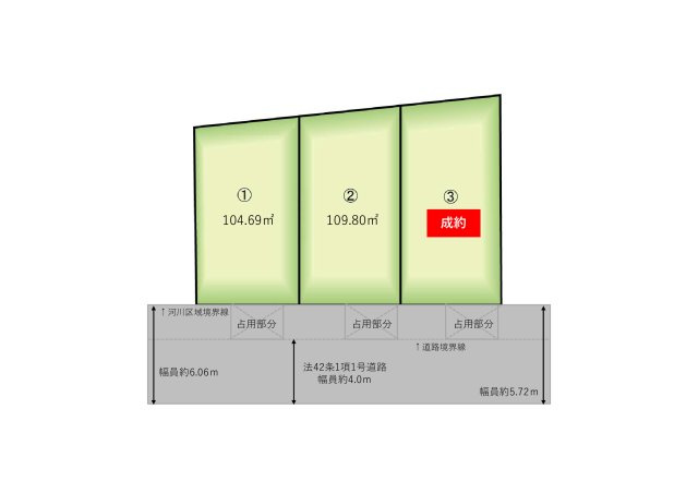八王子市大和田町６丁目全３棟新築戸建　長期優良認定住宅の区画図