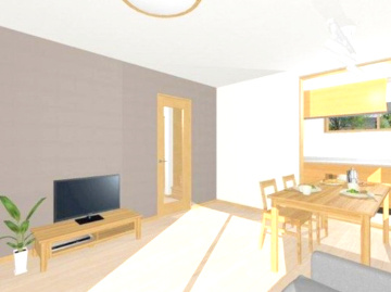 ☆選べる家具プレゼント☆松山市堀江町 ３SLDK　中古戸建の居間・リビング|【After】※リフォーム後の完成イメージ図です
