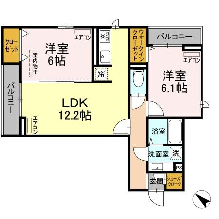 D-ROOM新宿Ⅰ-Bの間取り