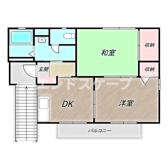 グリーンハイツＢの間取り|高崎、前橋のお部屋探しはエンドスケープまで！お客様の理想お聞かせ下さい♪