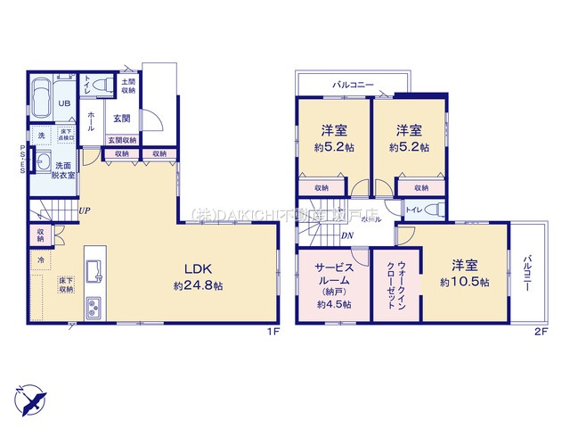 【間取り】 | 鶴ヶ島市富士見3期　GRACE　新築戸建　全2棟　2号棟