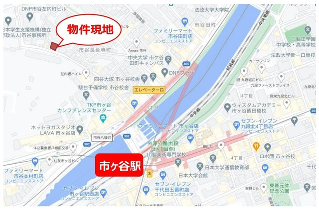 パークアクシス市谷左内町の地図