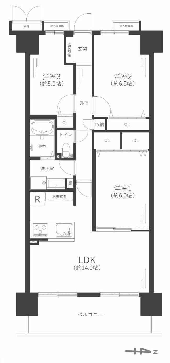 グレーシィ須磨アルテピアⅢ番街2期棟の間取り