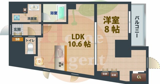 【間取り】 | ザ・パークハビオ新高円寺 | 1LDKのお部屋です。