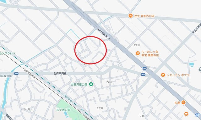 加古郡播磨町古田3丁目　　　山陽電鉄「別府駅」徒歩17分の地図