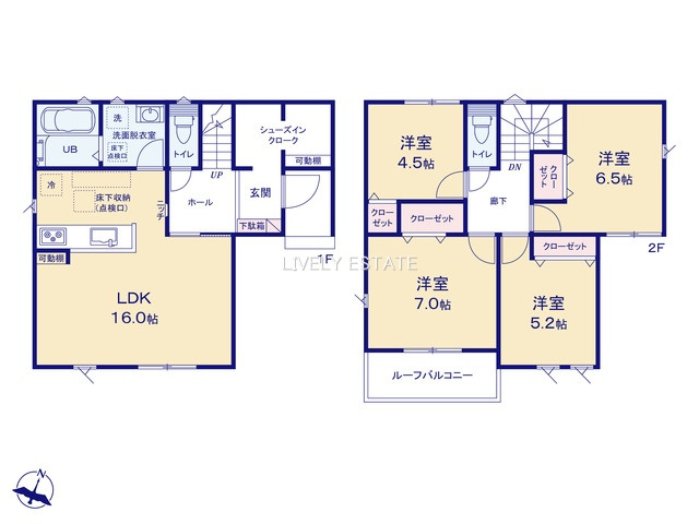 草加市遊馬町 新築分譲住宅の間取り