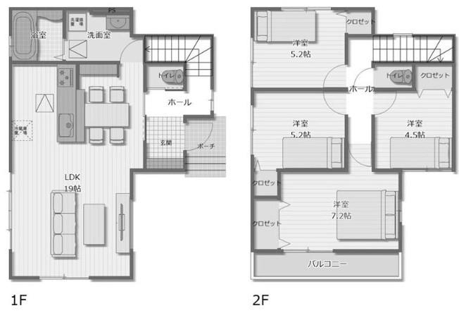 【間取り】 | 池田市豊島北１丁目　新築戸建　１号棟
