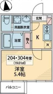 市川市本行徳のアパートの間取り
