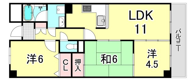 パラシオ苦楽園の間取り