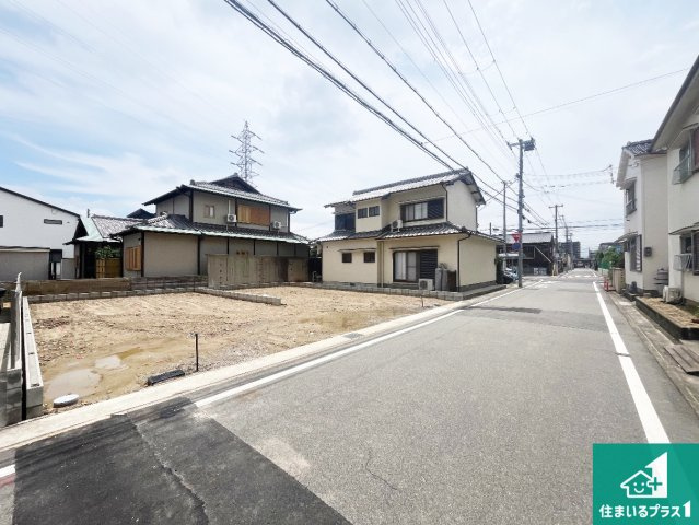 明石市大道町　第1期　新築一戸建ての前面道路含む現地写真|周辺は落ち着いた街並みの住宅地！子育てがしやすい住環境です！まだ未完成ですが、現地でしかわからない事もございます。是非一度ご覧ください。