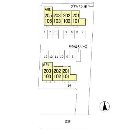 ヴィラ・キャロット　Ａの区画図|高崎、前橋、伊勢崎エリアのお部屋探しはエンドスケープまで！お客様の理想お聞かせ下さい♪